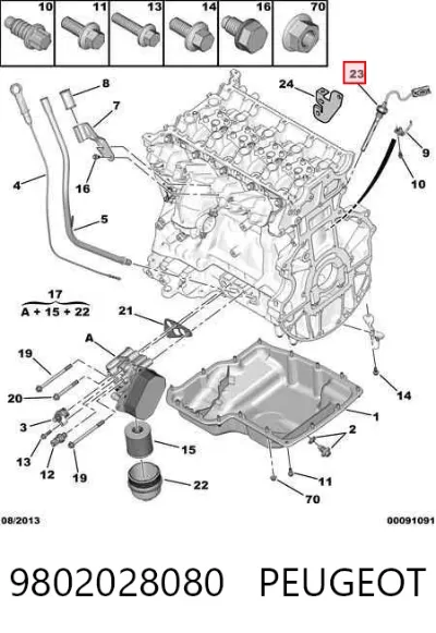 Датчик уровня масла двигателя PEUGEOT 9802028080