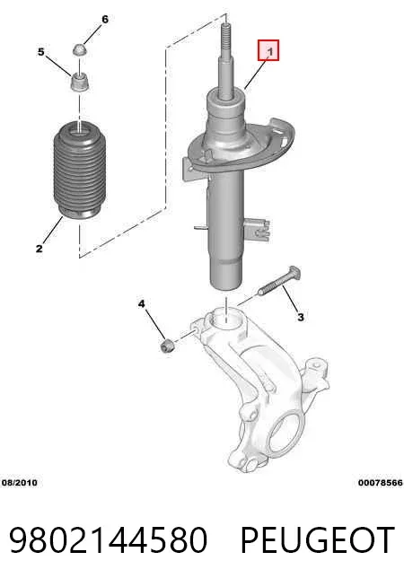 Амортизатор передний левый 9802144580 Peugeot/Citroen