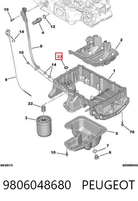 Прокладка поддона картера 9806048680 Peugeot/Citroen