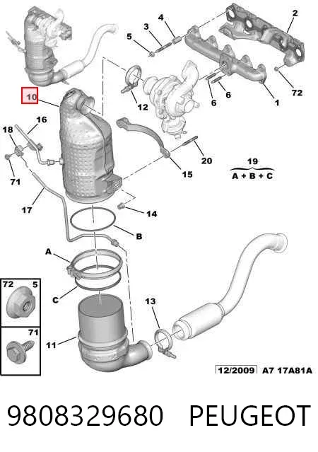 Катализатор 9808329680 Peugeot/Citroen
