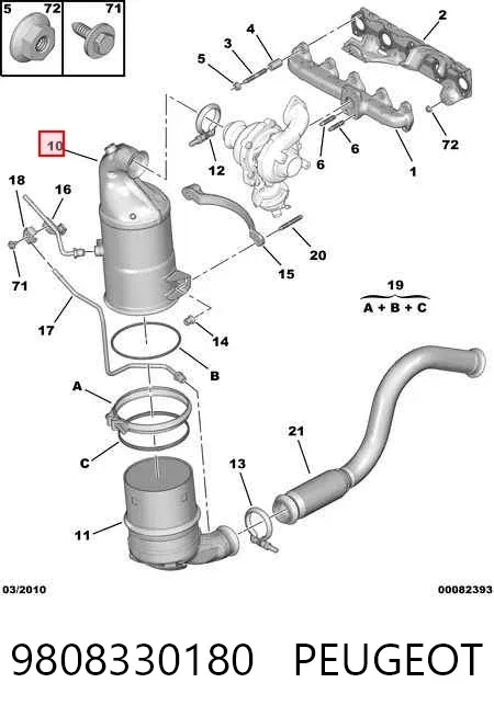 Катализатор 9808330180 Peugeot/Citroen