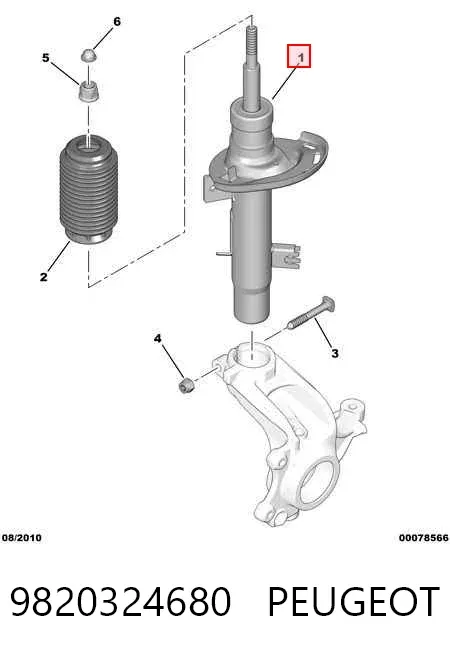 Амортизатор передний правый 9820324680 Peugeot/Citroen