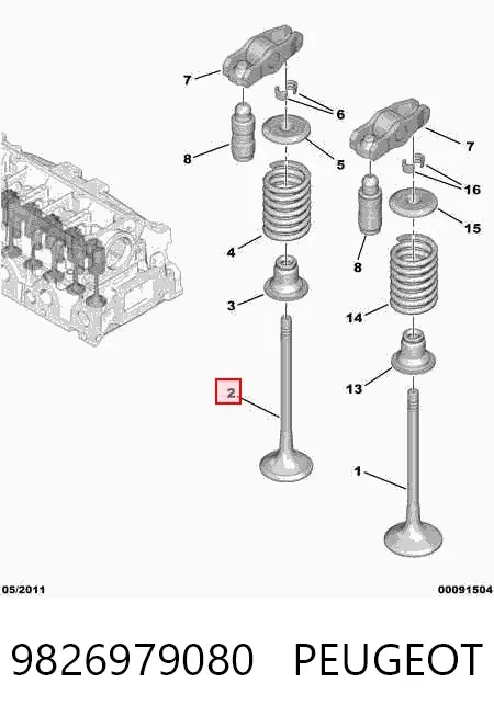 Выпускной клапан 9826979080 Peugeot/Citroen