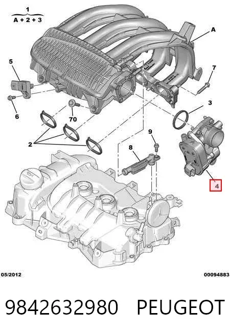 Дроссельная заслонка 9842632980 Peugeot/Citroen