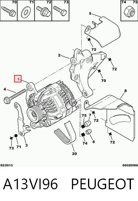 Генератор A13VI96 Peugeot/Citroen