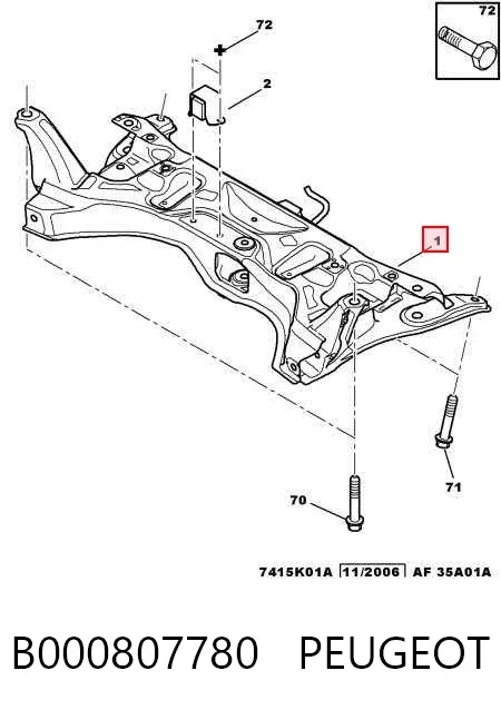 Подрамник передний B000807780 Peugeot/Citroen