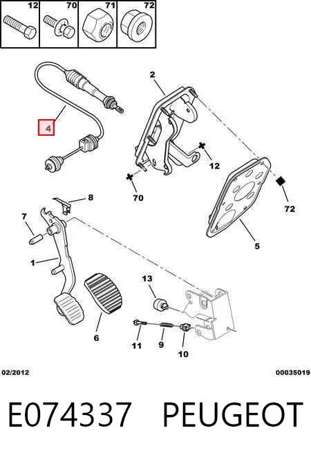 Трос сцепления E074337 Peugeot/Citroen