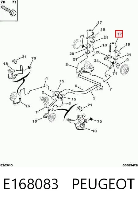 Шланг тормозной задний левый E168083 Peugeot/Citroen