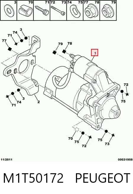 Стартер M1T50172 Peugeot/Citroen