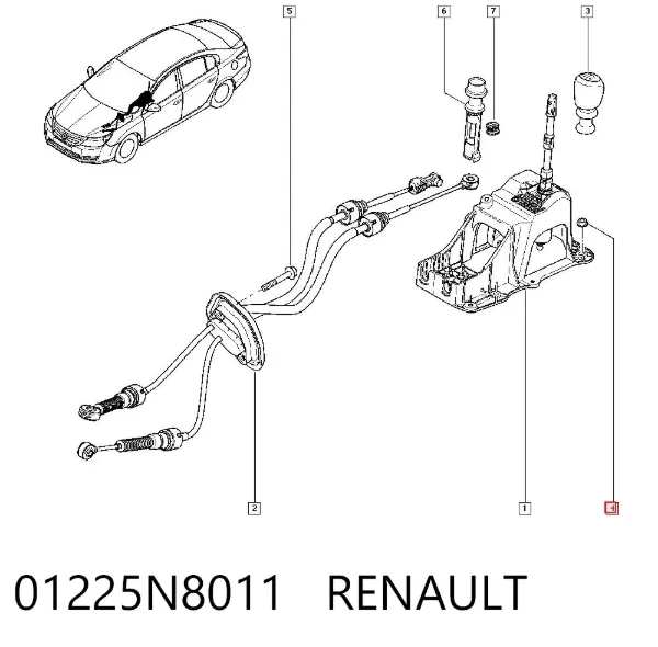 Болт (гайка) крепежа 01225N8011 Renault (RVI)