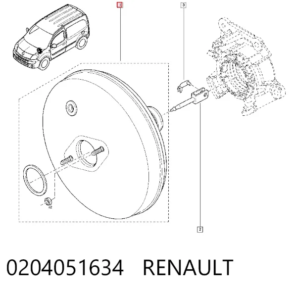 Усилитель тормозов 0204051634 Renault (RVI)