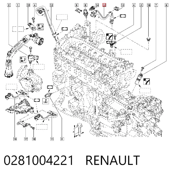 Датчик кислорода до катализатора 0281004221 Renault (RVI)