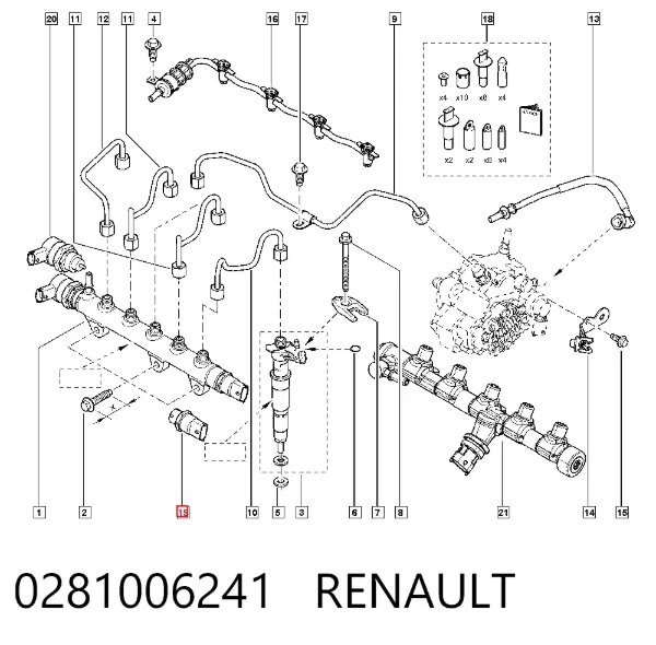 Датчик давления топлива 0281006241 Renault (RVI)