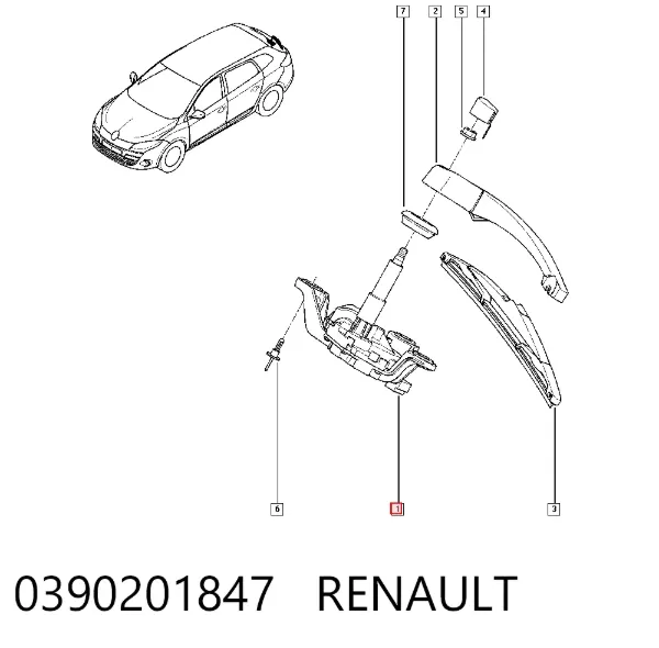 Моторчик заднего дворника 0390201847 Renault (RVI)
