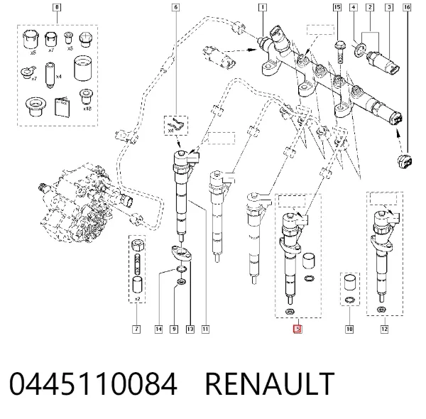 Топливные форсунки 0445110084 Renault (RVI)
