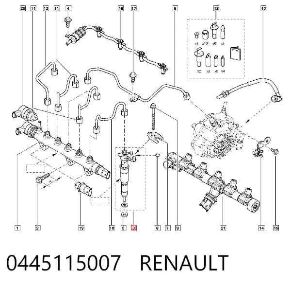Топливные форсунки 0445115007 Renault (RVI)