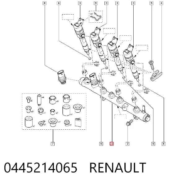 Распределитель топлива (рампа) 0445214065 Renault (RVI)