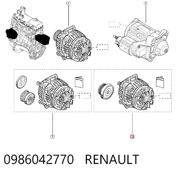 Генератор 0986042770 Renault (RVI)