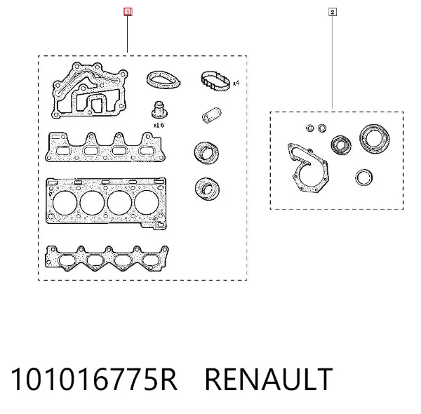 Верхний комплект прокладок двигателя 101016775R Renault (RVI)