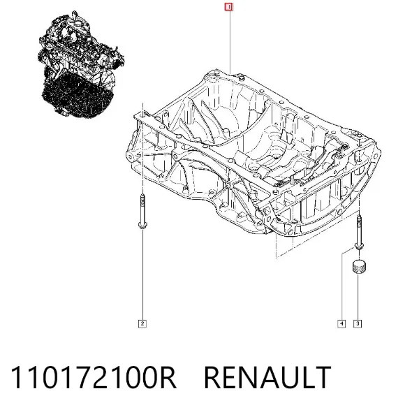 Поддон масляный картера двигателя, верхняя часть 110172100R Renault (RVI)