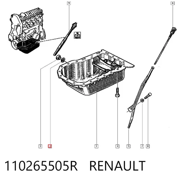 Прокладка пробки поддона двигателя 110265505R Renault (RVI)