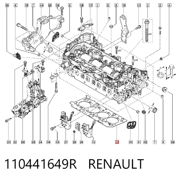 Прокладка ГБЦ 110441649R Renault (RVI)