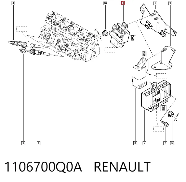Реле свечей накала 1106700Q0A Renault (RVI)