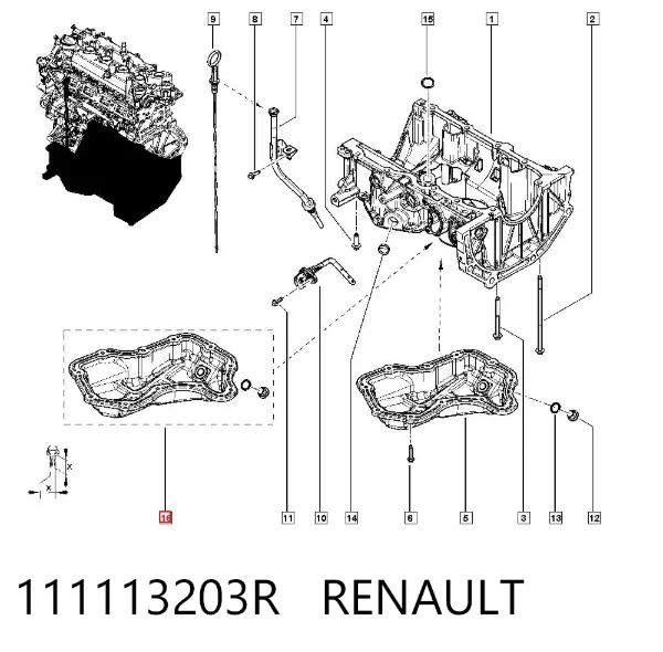 Поддон двигателя 111113203R Renault (RVI)