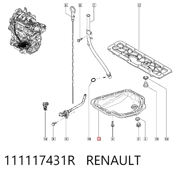 Поддон масляный картера двигателя, нижняя часть 111117431R Renault (RVI)