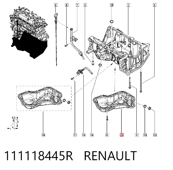 Поддон двигателя 111118445R Renault (RVI)