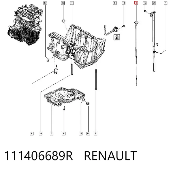 Щуп масляный 111406689R Renault (RVI)