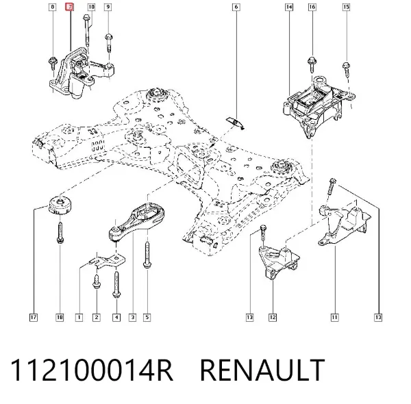 Правая подушка двигателя 112100014R Renault (RVI)