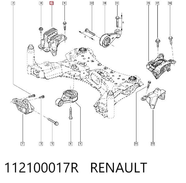 Правая подушка двигателя 112100017R Renault (RVI)