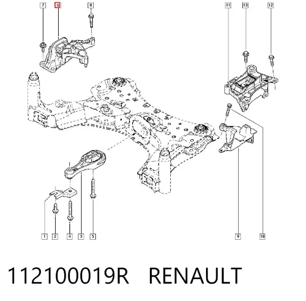 Правая подушка двигателя 112100019R Renault (RVI)