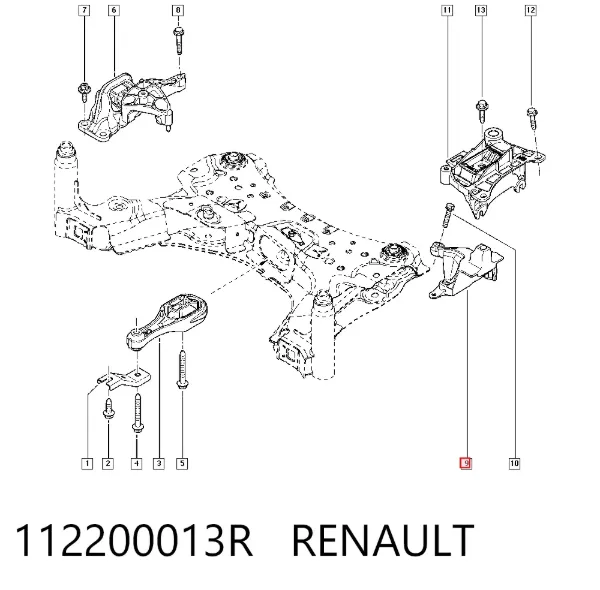 Левая подушка двигателя 112200013R Renault (RVI)