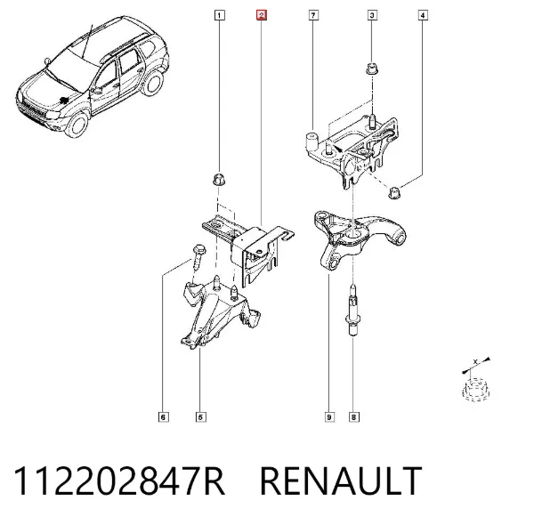 Левая подушка двигателя 112202847R Renault (RVI)