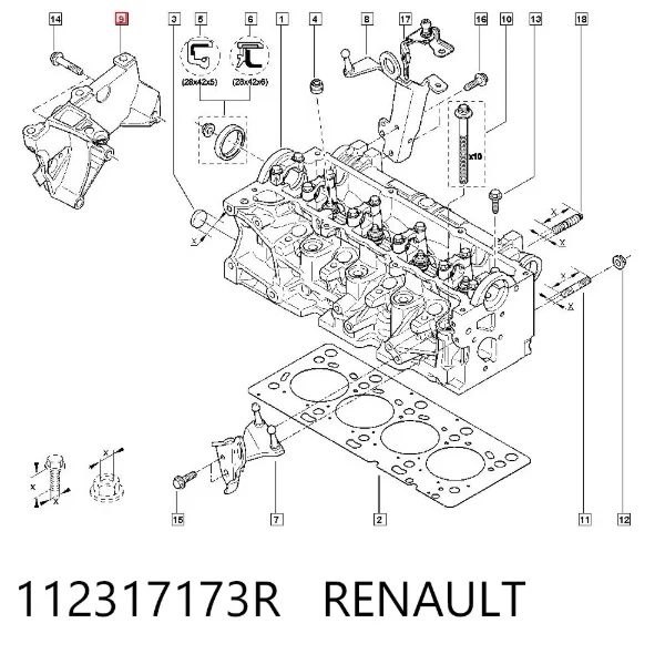 Кронштейн подушки (опоры) двигателя правой 112317173R Renault (RVI)