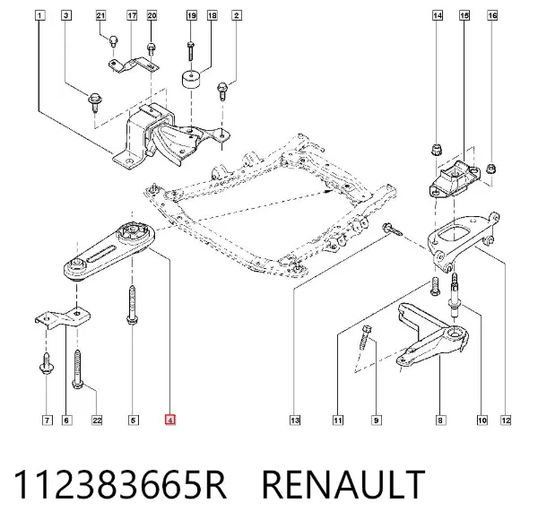 Задняя опора двигателя 112383665R Renault (RVI)