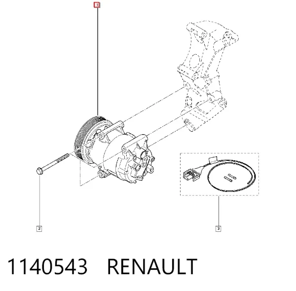 Компрессор кондиционера 1140543 Renault (RVI)
