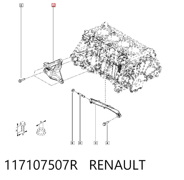 Кронштейн генератора 117107507R Renault (RVI)