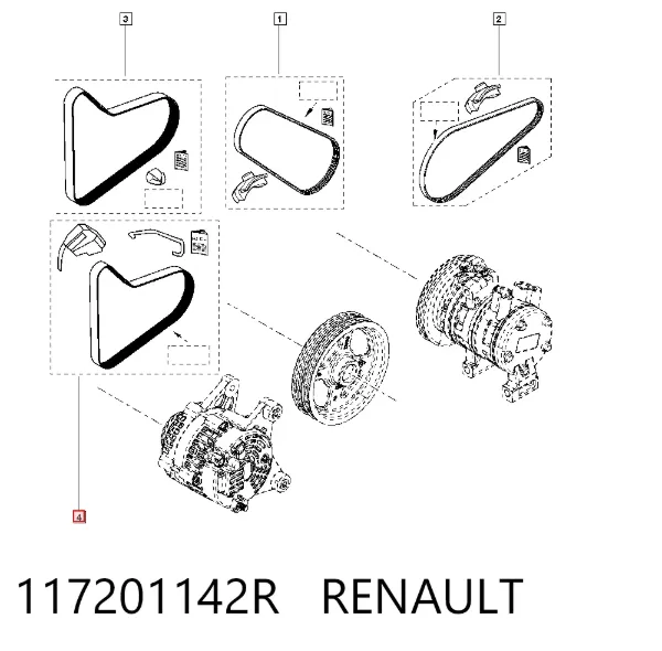 Ремень генератора 117201142R Renault (RVI)