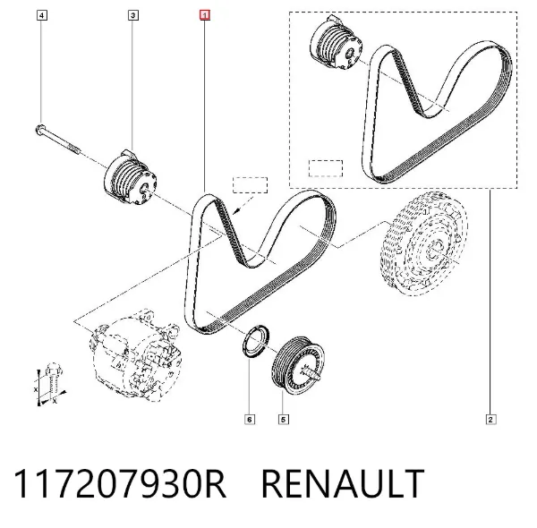 Ремень генератора 117207930R Renault (RVI)