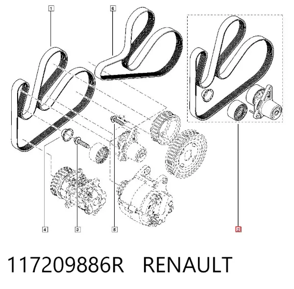 Натяжитель приводного ремня 117209886R Renault (RVI)