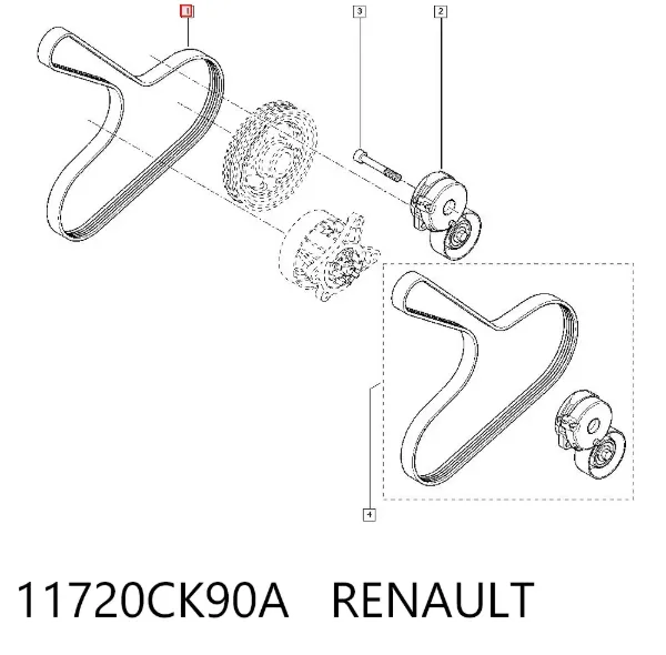 Ремень генератора 11720CK90A Renault (RVI)