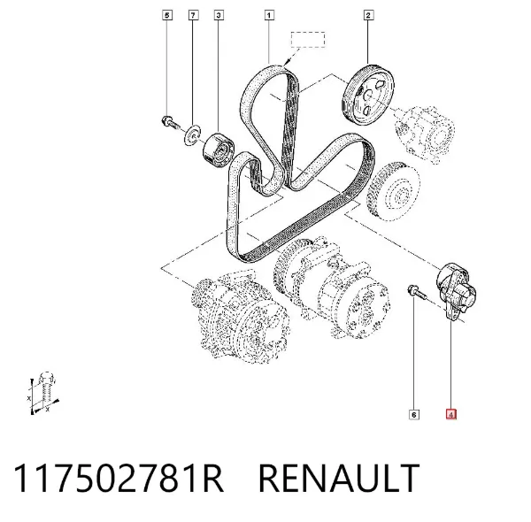 Натяжитель приводного ремня 117502781R Renault (RVI)