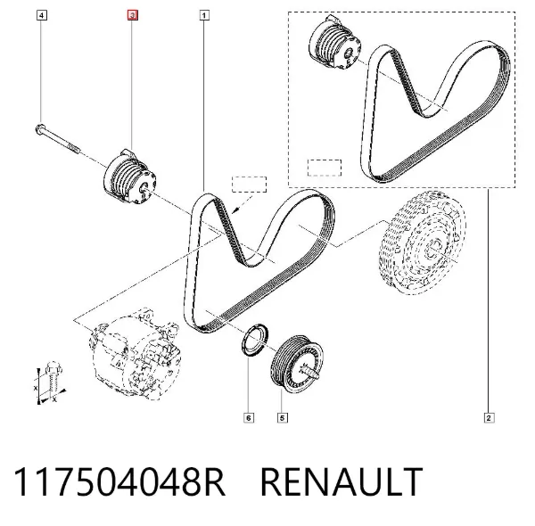 Натяжной ролик 117504048R Renault (RVI)