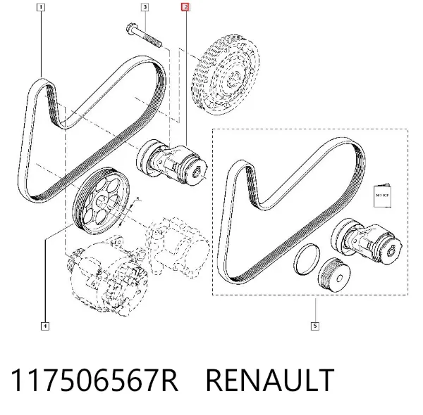 Натяжитель приводного ремня 117506567R Renault (RVI)