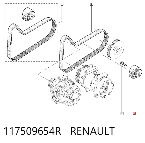 Натяжитель приводного ремня 117509654R Renault (RVI)