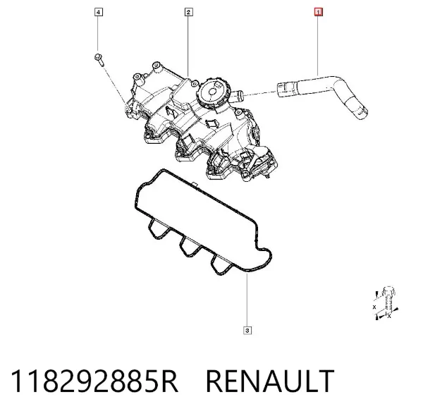 Патрубок вентиляции картерных газов 118292885R Renault (RVI)