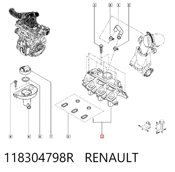 Клапанная крышка 118304798R Renault (RVI)